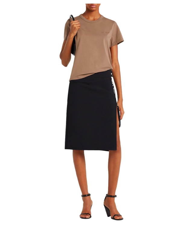 Embroidered T-shirt mocha Embroidered T-shirt mocha