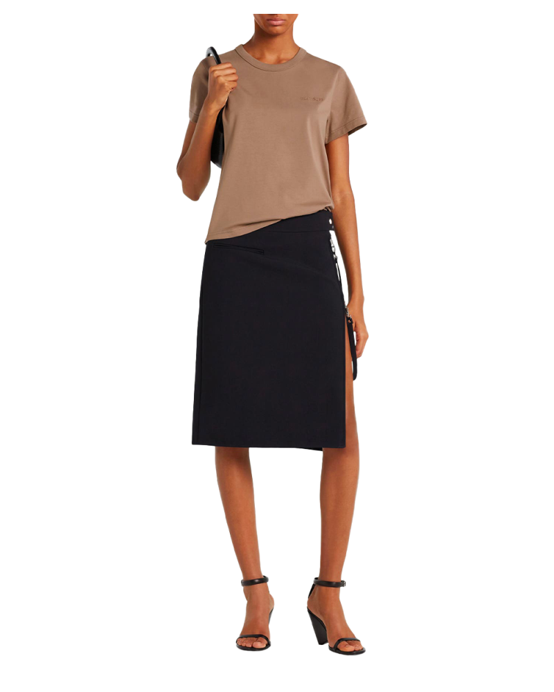 Embroidered T-shirt mocha Embroidered T-shirt mocha