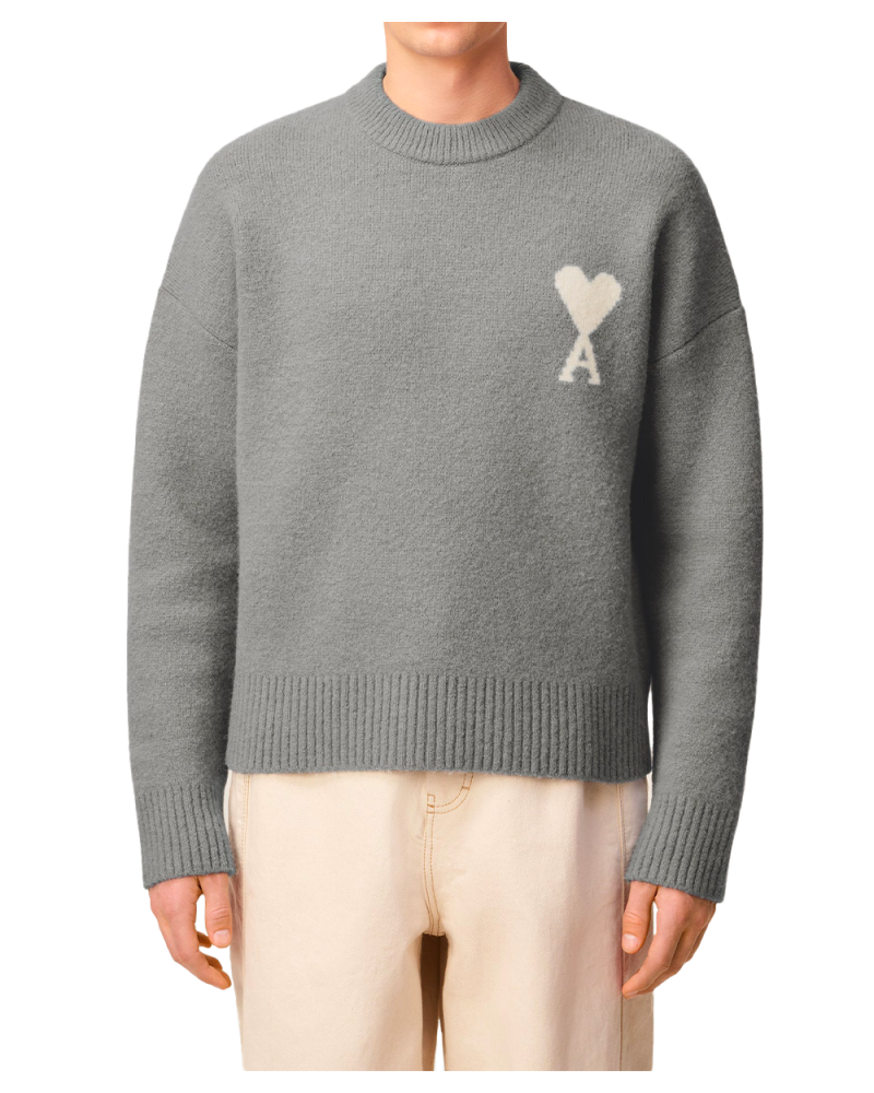Pull col rond ADC gris/écru Pull col rond ADC gris/écru