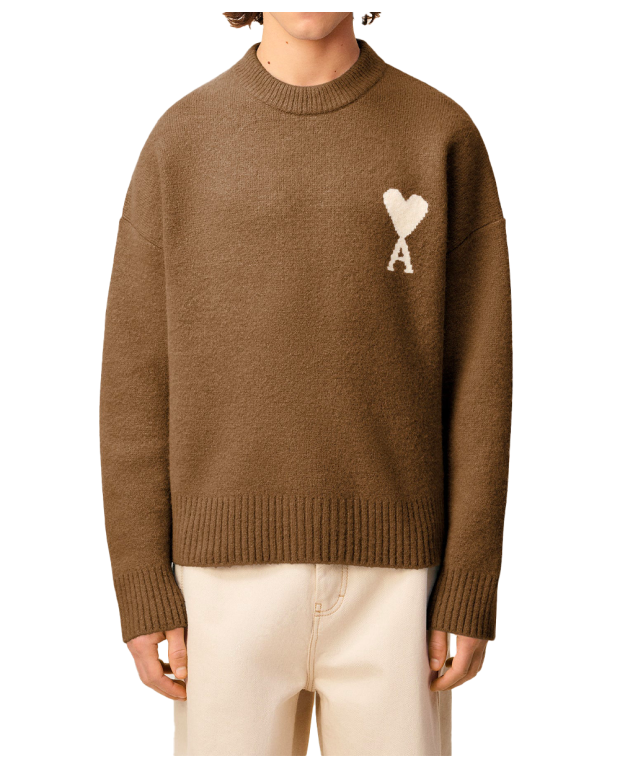 Pull col rond ADC noisette/écru Pull col rond ADC noisette/écru