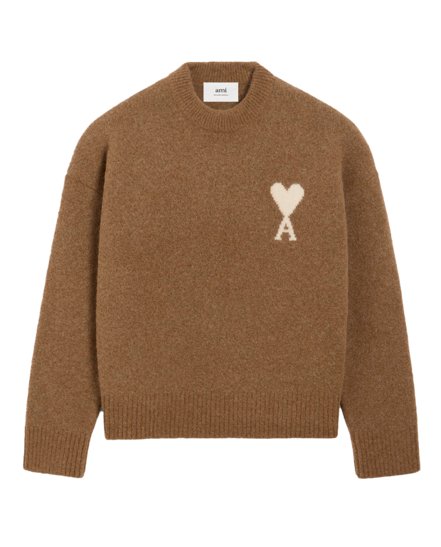 Pull col rond ADC noisette/écru Pull col rond ADC noisette/écru