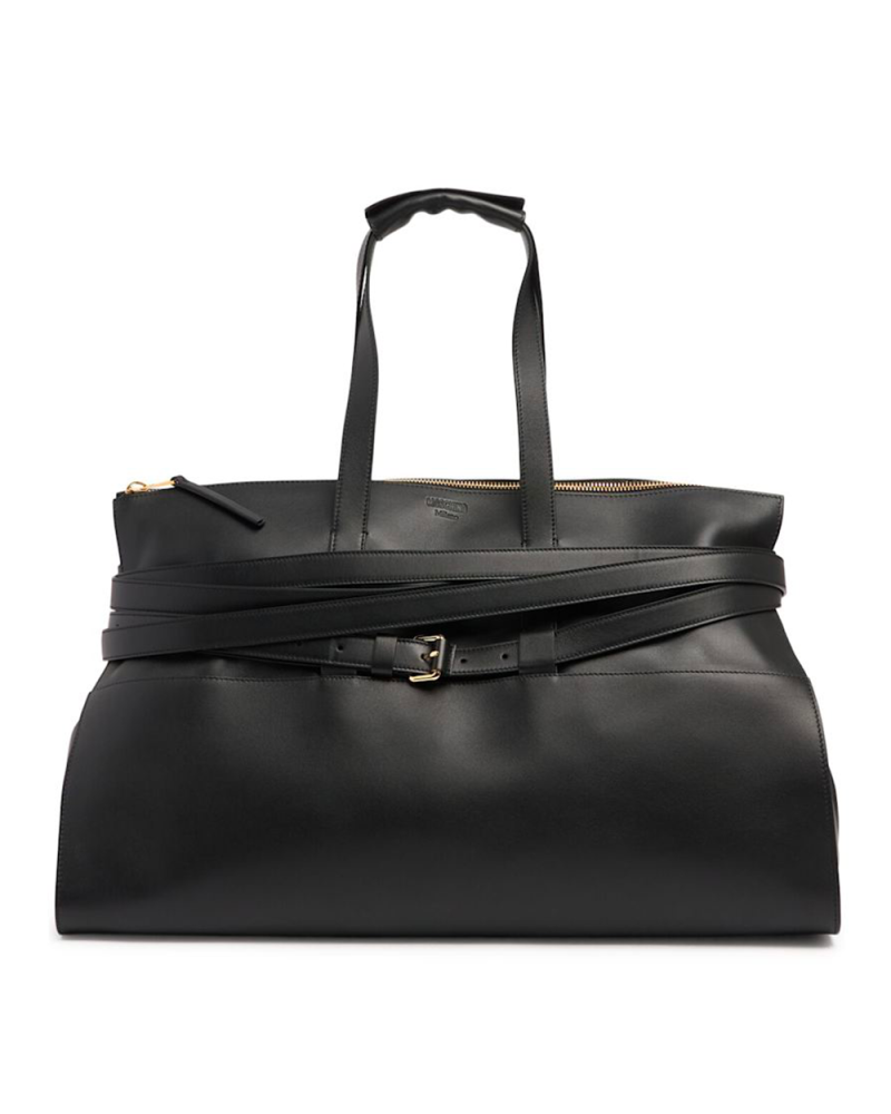 Sac Boston Tie Me en cuir noir