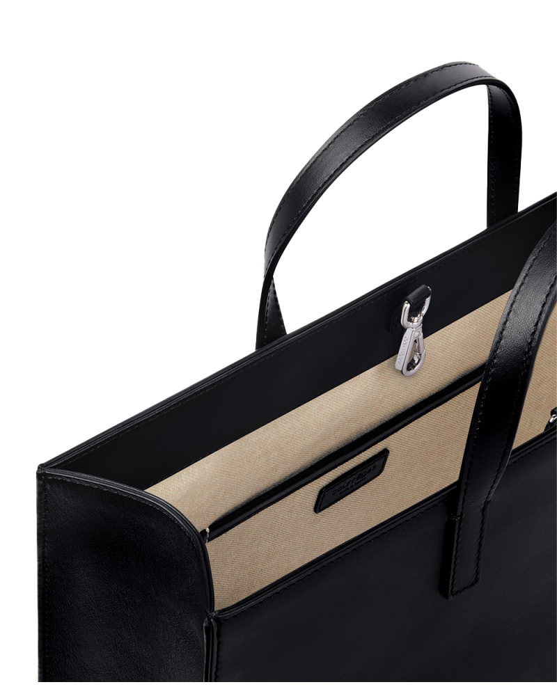 Tote Bag AC en cuir noir