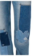 Patchwork denim Pants blue