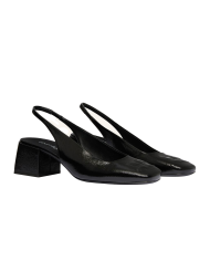 Slingbacks AC en vinyle noir