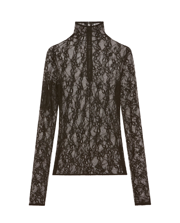 Lace Mockneck Top black Lace Mockneck Top black