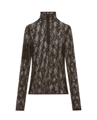 Top Col montant en dentelle noir