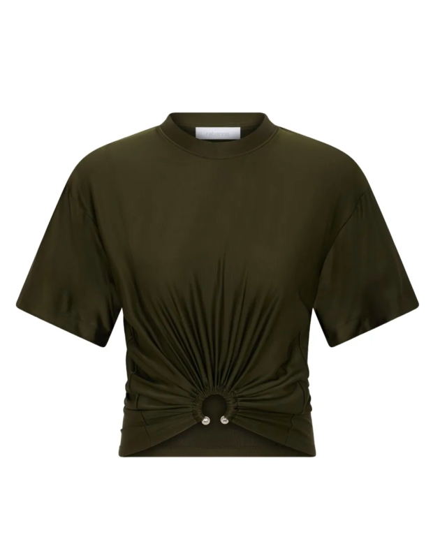 Cropped viscose Tee-shirt khaki Cropped viscose Tee-shirt khaki
