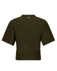 Tee Shirt cropped en viscose kaki Tee Shirt cropped en viscose kaki