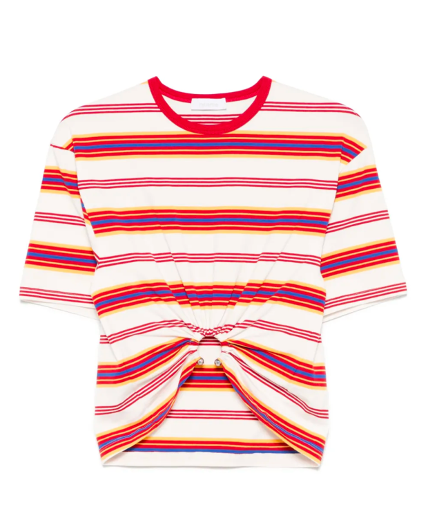 Cropped stripes Tee-shirt cream/orange Cropped stripes Tee-shirt cream/orange