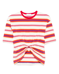 Tee Shirt cropped à rayures crème/orange Tee Shirt cropped à rayures crème/orange