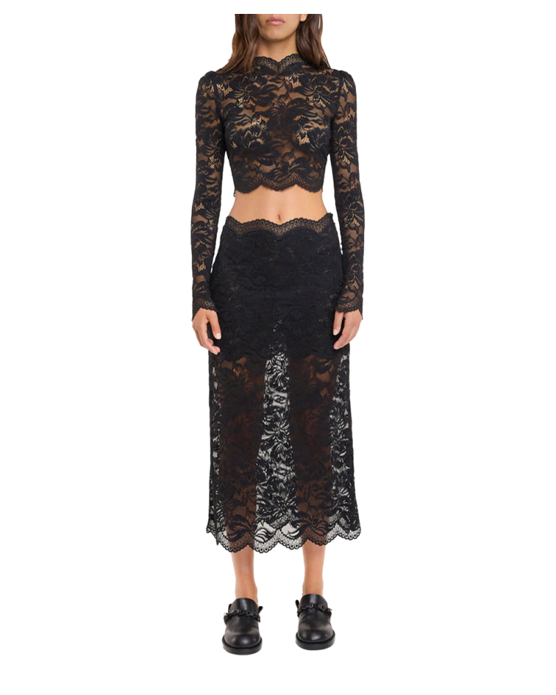 Crop Top en dentelle noir Crop Top en dentelle noir