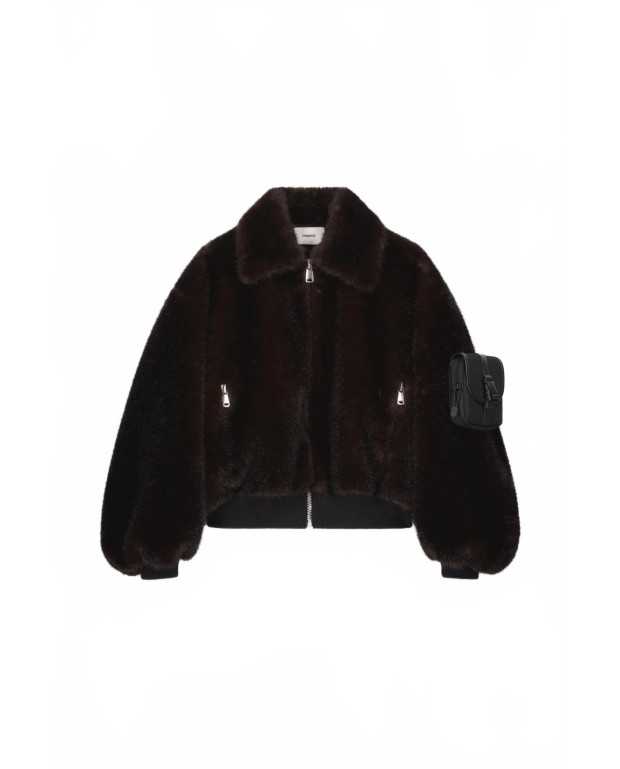 Faux Fur Bomber Jacket - Coperni - Brown Faux Fur Bomber Jacket - Coperni - Brown