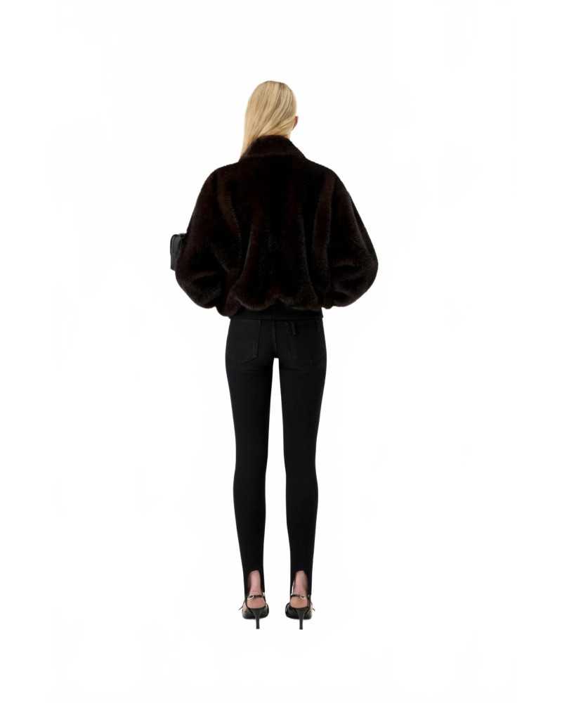 Faux Fur Bomber Jacket - Coperni - Brown Faux Fur Bomber Jacket - Coperni - Brown
