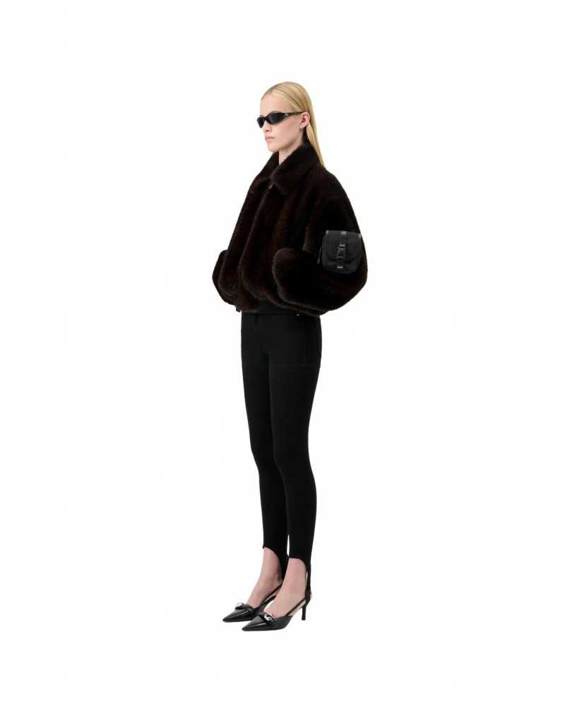 Faux Fur Bomber Jacket - Coperni - Brown Faux Fur Bomber Jacket - Coperni - Brown