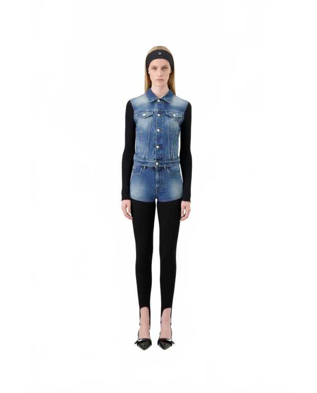 Hybrid Rib Denim Pants - Coperni - Black / Blue Vintage Hybrid Rib Denim Pants - Coperni - Black / Blue Vintage