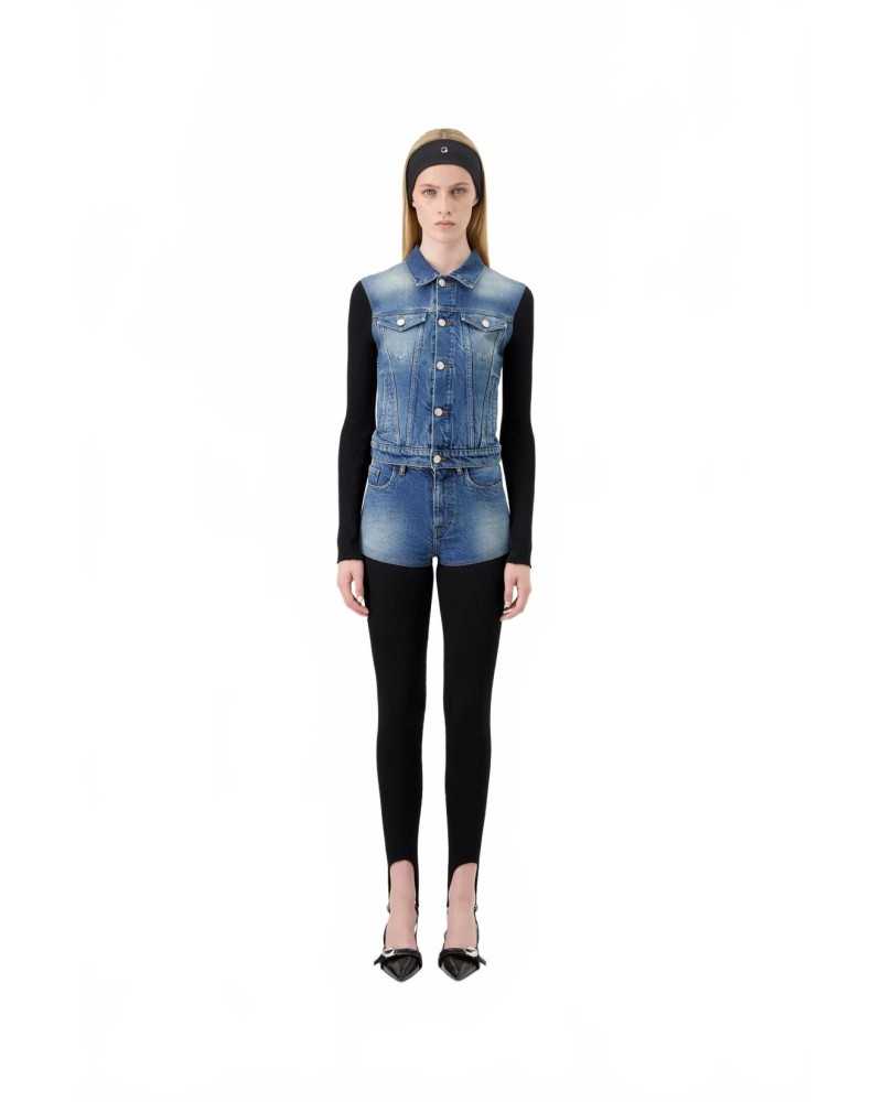 Hybrid Rib Denim Pants - Coperni - Black / Blue Vintage Hybrid Rib Denim Pants - Coperni - Black / Blue Vintage