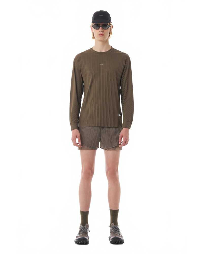 Auralite Pleated Long Tee - Satisfy - Olive Auralite Pleated Long Tee - Satisfy - Olive