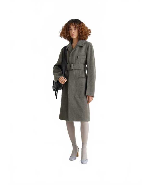 Belted Tailored Coat - Lemaire - Dark Khaki Belted Tailored Coat - Lemaire - Dark Khaki