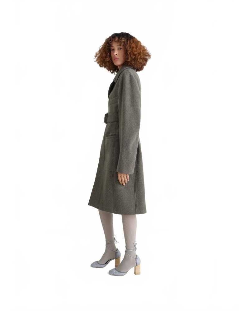 Belted Tailored Coat - Lemaire - Dark Khaki Belted Tailored Coat - Lemaire - Dark Khaki