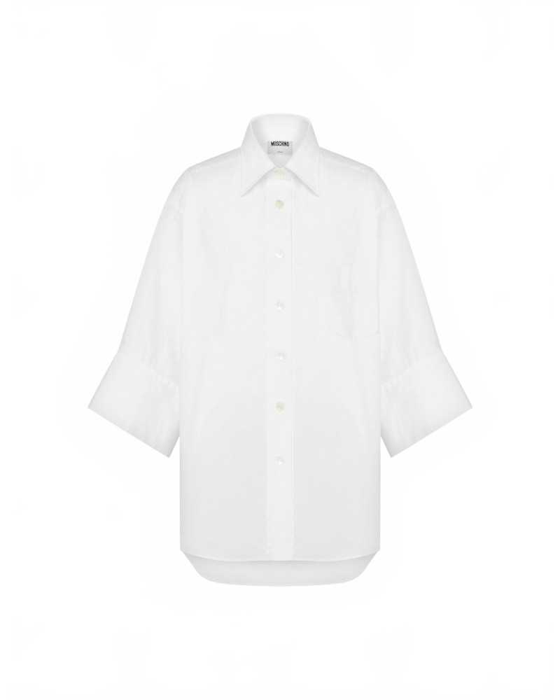 Chemise En Popeline De Coton - Moschino - White Chemise En Popeline De Coton - Moschino - White