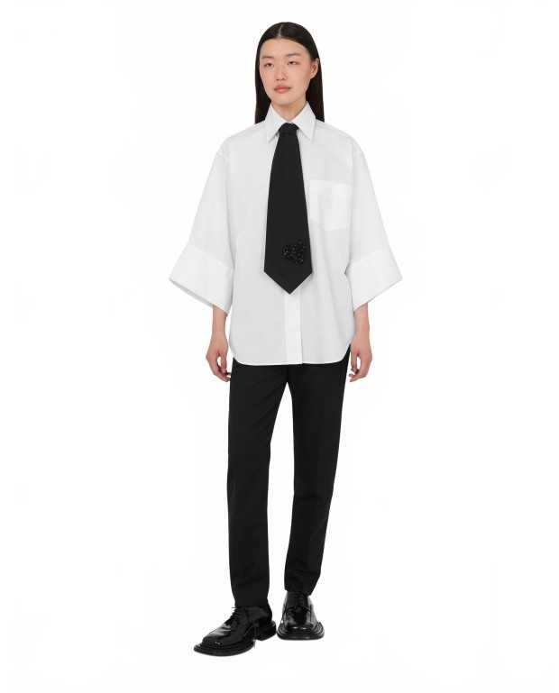 Cotton Poplin Shirt - Moschino - White Cotton Poplin Shirt - Moschino - White