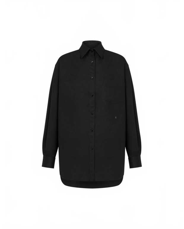 Popelin Stretch Shirt - Moschino - Black Popelin Stretch Shirt - Moschino - Black