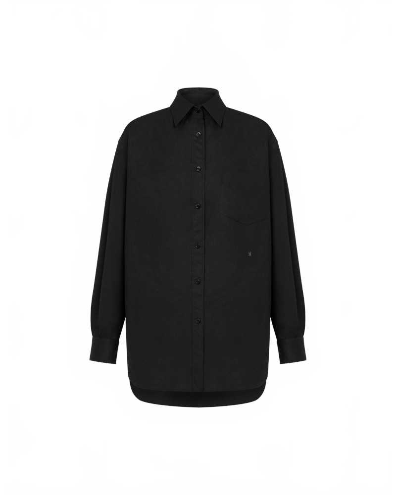 Chemise En Popeline Stretch - Moschino - Black Chemise En Popeline Stretch - Moschino - Black