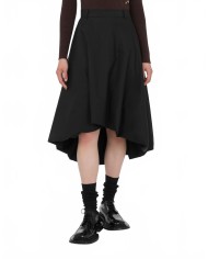 Stretch Cotton Skirt - Moschino - Black