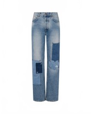 Pantalon En Denim Patchwork - Moschino - Multi Blue Pantalon En Denim Patchwork - Moschino - Multi Blue