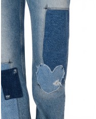 Pantalon En Denim Patchwork - Moschino - Multi Blue Pantalon En Denim Patchwork - Moschino - Multi Blue