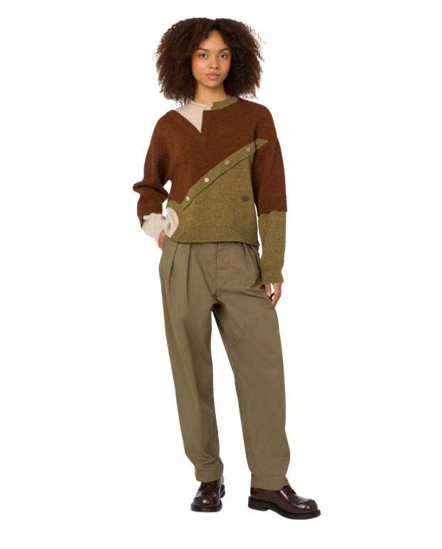 Pantalon Diagonal En Coton - Moschino - Green Pantalon Diagonal En Coton - Moschino - Green