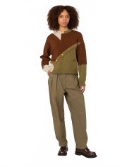 Pantalon Diagonal En Coton - Moschino - Green Pantalon Diagonal En Coton - Moschino - Green