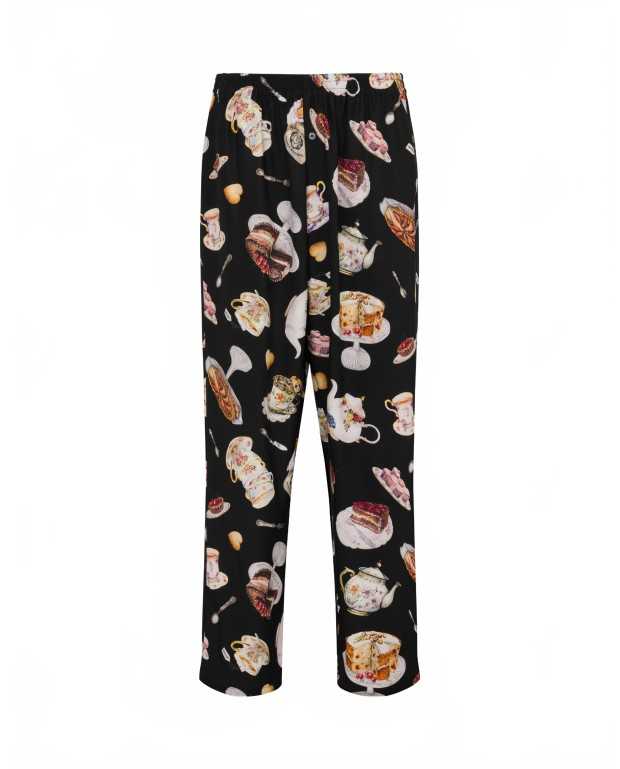 Pantalon En Satin Imprimé - Moschino - Multi Pantalon En Satin Imprimé - Moschino - Multi