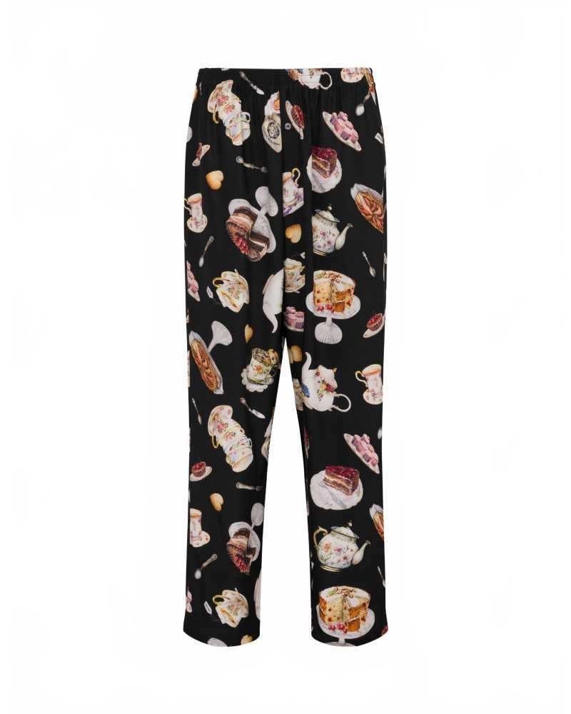 Printed Satin Pants - Moschino - Multi Printed Satin Pants - Moschino - Multi