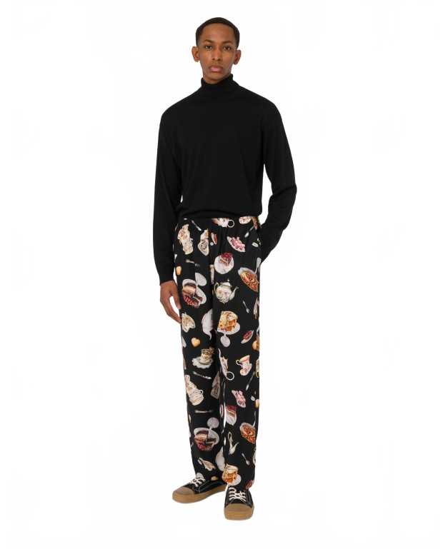 Pantalon En Satin Imprimé - Moschino - Multi Pantalon En Satin Imprimé - Moschino - Multi