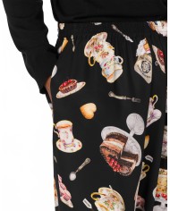 Printed Satin Pants - Moschino - Multi Printed Satin Pants - Moschino - Multi