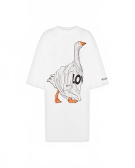 Goose Heavy Cotton Oversized Dress - Moschino - Multi White Goose Heavy Cotton Oversized Dress - Moschino - Multi White