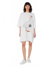 Goose Heavy Cotton Oversized Dress - Moschino - Multi White Goose Heavy Cotton Oversized Dress - Moschino - Multi White