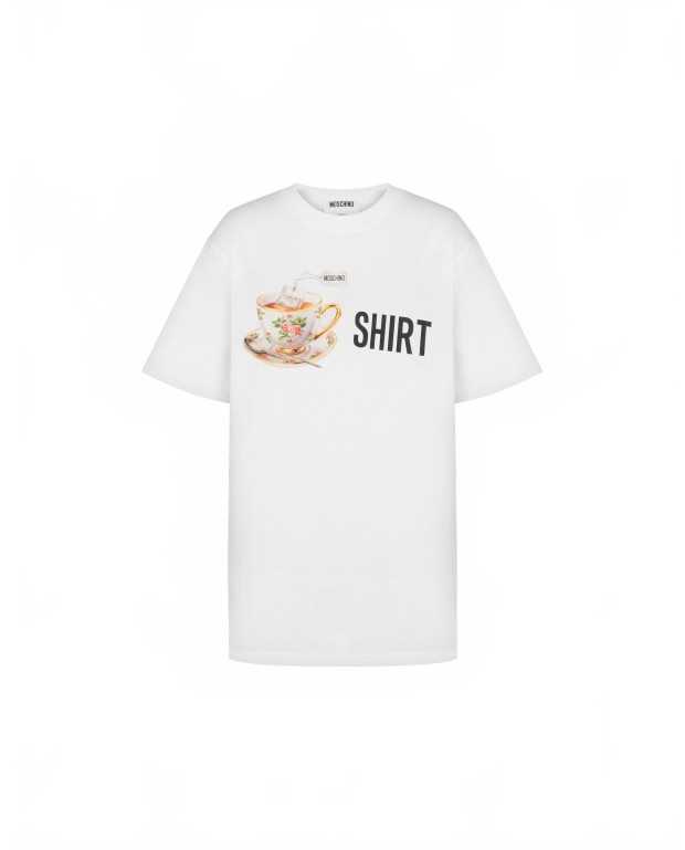 Organic Cotton Jersey Print T-Shirt - Moschino - Multi White Organic Cotton Jersey Print T-Shirt - Moschino - Multi White