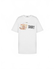 Organic Cotton Jersey Print T-Shirt - Moschino - Multi White Organic Cotton Jersey Print T-Shirt - Moschino - Multi White