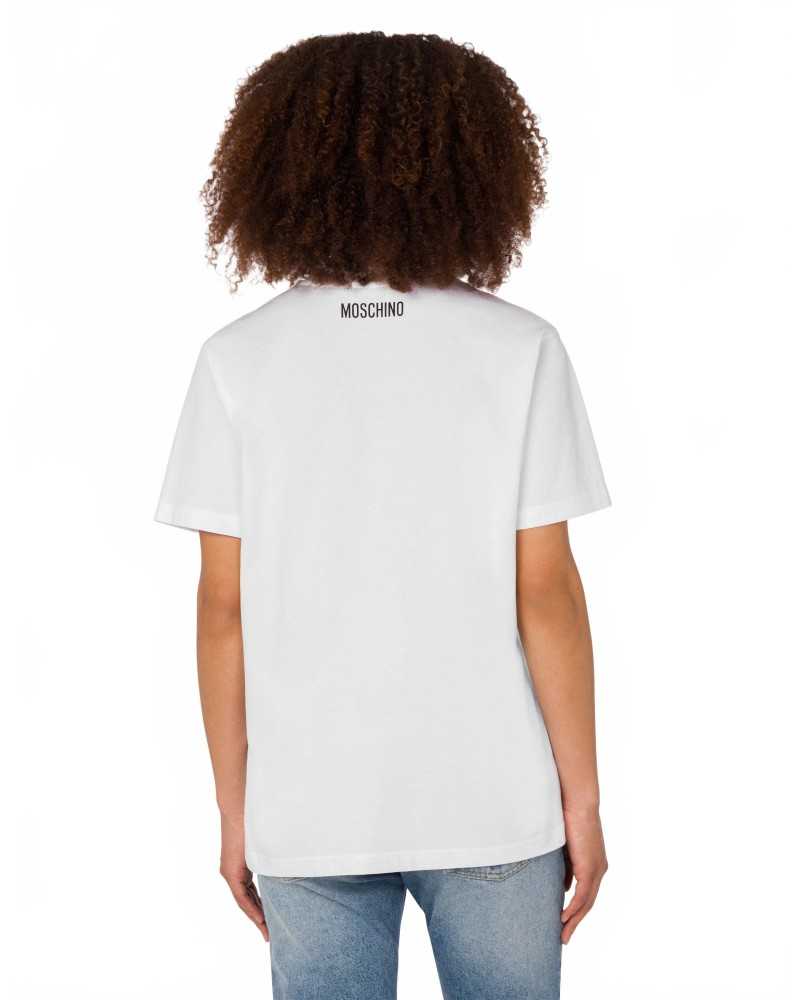 Organic Cotton Jersey Print T-Shirt - Moschino - Multi White Organic Cotton Jersey Print T-Shirt - Moschino - Multi White