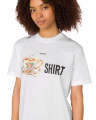 Organic Cotton Jersey Print T-Shirt - Moschino - Multi White Organic Cotton Jersey Print T-Shirt - Moschino - Multi White