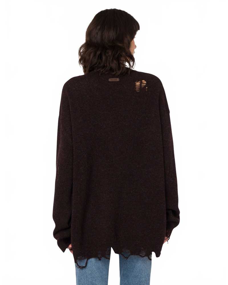 Shetland Wool Sweater - Moschino - Brown Shetland Wool Sweater - Moschino - Brown