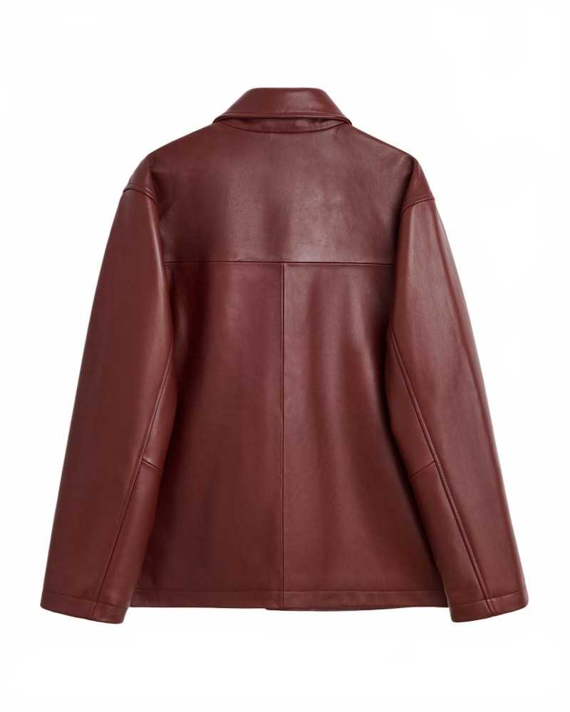 Coach Leather Jacket - Sunflower - Burgundy Coach Leather Jacket - Sunflower - Burgundy