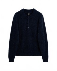 Mohair Polo - Sunflower - Navy Mohair Polo - Sunflower - Navy