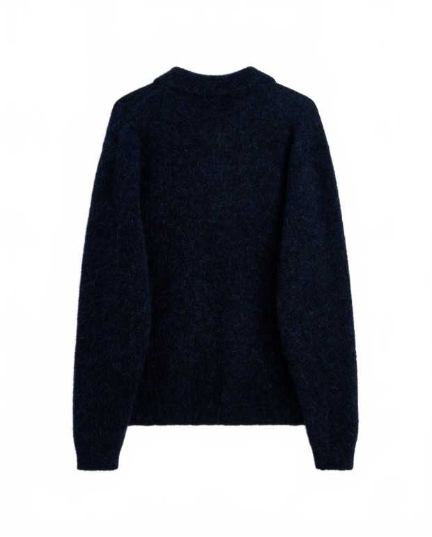 Mohair Polo - Sunflower - Navy Mohair Polo - Sunflower - Navy