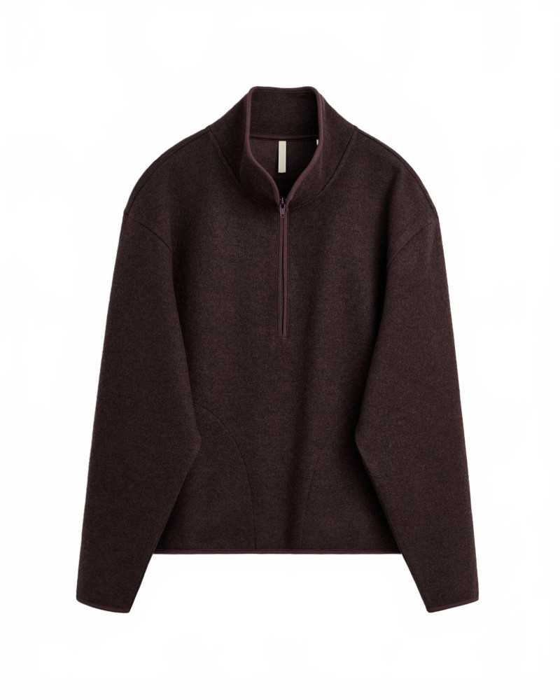 Wool Half Zip - Sunflower - Brown Wool Half Zip - Sunflower - Brown