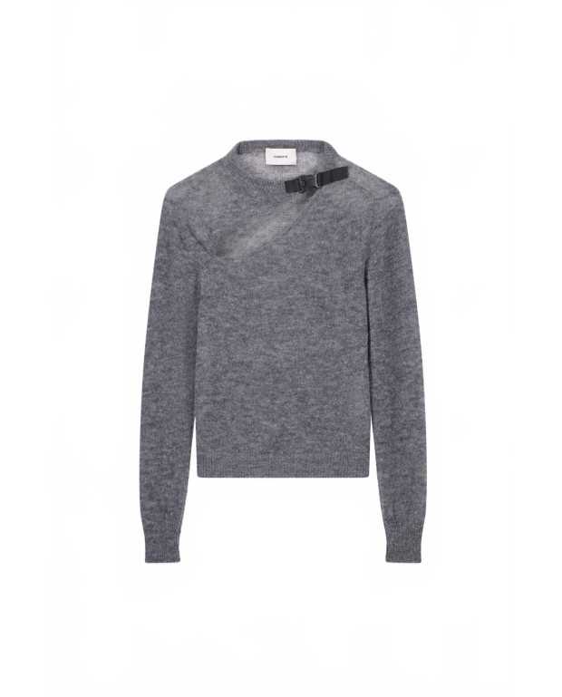Buckle Cut-out Sweater - Coperni - Grey Buckle Cut-out Sweater - Coperni - Grey