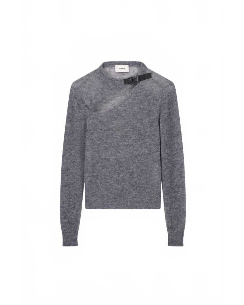 Buckle Cut-out Sweater - Coperni - Grey